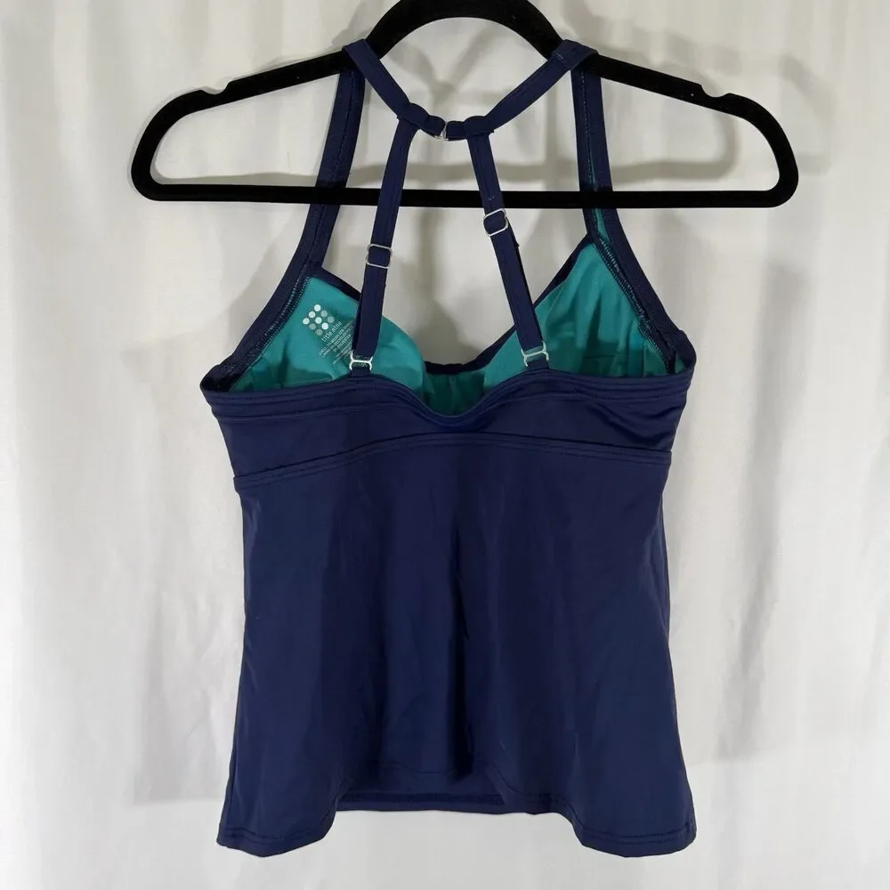 Title Nine Swim top Women's 32C Blue Padded Sleeveless Pullover Adjustable